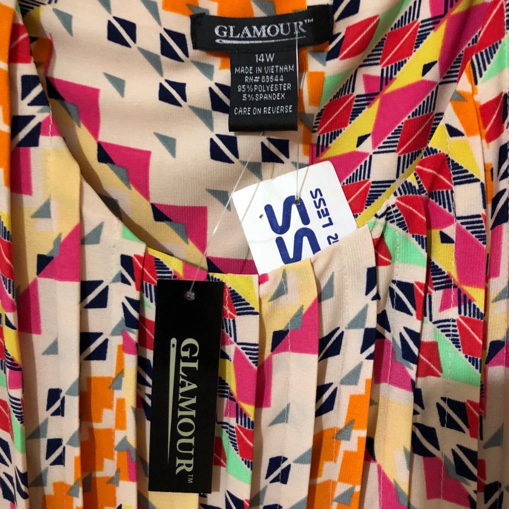 Glamour size 14/14w geometric sleeveless mid calf - Picture 2 of 5